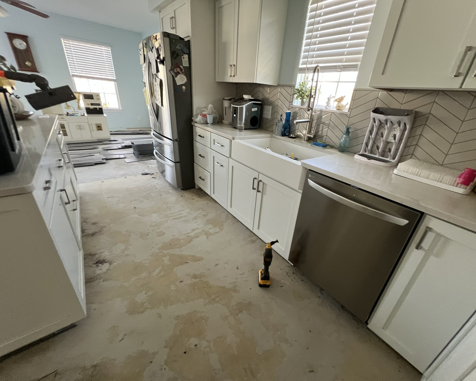 Before: Luxury Vinyl Plank Flooring Installation